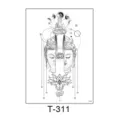 Waterproof temporary tattoo sticker featuring Zen Buddha, lotus, and geometric totem designs. - Buddha Lotus Moon Phase Geometric Totem (T—311) / 150*210MM