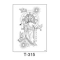 Waterproof temporary tattoo sticker featuring Jesus religious design for men and women body art. - Jesus Cross Clock Religious Style (T—315) / 150*210MM