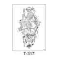 Waterproof temporary tattoo sticker geometric world map design long lasting body art for men women - World Map Geometric Mountain Totem (T—317) / 150*210MM