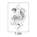 Celestial lion and goddess temporary tattoo sticker, astrology zodiac wheel waterproof flash design. - Lion Constellation Compass Star Goddess Style (T—320) / 150*210MM