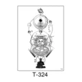 Waterproof temporary tattoo sticker geometric space Buddha astronaut black body art design - 150*210MM / Astronaut Planet Religion Style (T-324)
