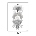 Waterproof temporary tattoo sticker for men and women, black geometric Buddha design. - 150*210MM / Sacred Geometry Ganesha Style (T-327)