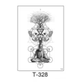 Temporary tattoo sticker black geometric sage skull waterproof body art design T-328 - 150*210MM / Meditation Tree Totem Style (T-328)