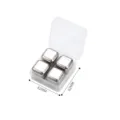 Edelstahl Eiswürfel Set mit Aufbewahrungsbox wiederverwendbare Metall Whiskey Steine Kühlsteine - 4er-Pack in Silber
