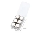 Edelstahl Eiswürfel Set mit Box, wiederverwendbare Metall Whisky Steine für Getränke kühlen. - Silber (6er-Set)