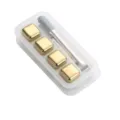 Goldene edelstahl eiswürfel set mit zange und klarem aufbewahrungsbox für whisky. - Gold 4er-Pack mit Silikonzange