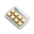 Goldene Edelstahl Eiswürfel Set mit Zange und Box für Whisky und Bier Kühlung perfekt. - Gold-Set 8-teilig mit Silikonclips