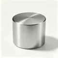 Stainless steel cylinder ice brick detail view, showing smooth polished surface and metal texture. - Round Ice Tray Large