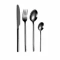 Stainless steel cutlery set steak knife fork spoon dimension chart 4-piece set specs - Black 4-Piece Set