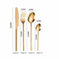 Stainless steel cutlery set rose gold luxury tableware steak knife fork spoon set 4pcs - Rose Gold 4-Piece Set