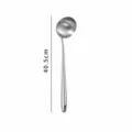 Stainless steel soup spoon with long handle and hanging hole, kitchen cooking ladle. - Soup Spoon