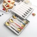 304 stainless steel Korean spoon set colorful handle soup spoons gift box tableware - 6-Piece Boxed Korean Spoons - Multicolor