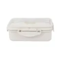 Wheat straw bento box microwave safe lunch container with compartments and secure lid locking. - Off White