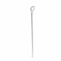 Stainless steel straw spoon long handle coffee mixing spoon dual use 217mm length 11g lightweight - Small Round Straw Spoon / 217x23mm / Silver