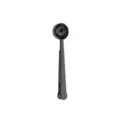 Stainless steel coffee scoop with clip, dual purpose measuring spoon and bag sealing clip for kitchen. - Black