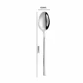 Stainless steel dinner spoon with mirror polish finish, 214mm long, elegant tableware. - Dinner Spoon / Silver