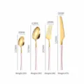 Stainless steel flatware set 4pcs pink gold handle steak knife fork spoon table specification - Rose Gold 4-Piece Set