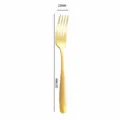Gold stainless steel fork with diamond pattern handle, elegant western cutlery single item. - Gold Fork