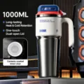 Large capacity 1000ml stainless steel vacuum insulated tumbler with ceramic coating inner. - Glacier Code 1000ml [Ceramic Liner]