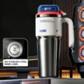 Large capacity 1000ml stainless steel vacuum insulated tumbler with dual drink lid. - Glacier Code 1000ml (Stainless Steel Liner)