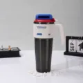 Detailed view of the large capacity insulated tumbler with ceramic coating and ergonomic handle. - White - Ceramic Liner 1000ml
