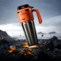 1000ml large capacity stainless steel insulated tumbler with ceramic coating, cyber mecha style travel mug. - Cyber Car Tumbler with Ceramic Liner - Blazing Core 1000ml