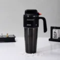 Large Capacity Stainless Steel Vacuum Insulated Tumbler with Handle and Ceramic Lining - Black - Ceramic Liner 1000ml
