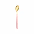 Cuchara coreana de acero inoxidable con cuenco chapado en titanio dorado y mango rosa. - Oro Rosa