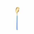 Cuchara de estilo coreano de acero inoxidable con mango azul y cuenco dorado, vajilla. - Oro Azul