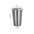 Bicchiere in acciaio inossidabile tazza da birra da campeggio portatile da esterno con coperchio - Tazza Singola