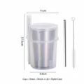 Set di Tazza da Birra in Acciaio Inossidabile con Guscio Paglia Spazzola per Esterni - Set (Tazza + Cannuccia + Spazzola + Coperchio + Guscio)