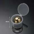 Runde Edelstahl Whisky Eiskugel mit transparenter Plastik Aufbewahrungsbox, Durchmesser 5cm. - Goldene Eiskugel Einzeln 38mm mit Box