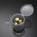 Runde edelstahl whisky eisball runder metall kuehlstein mit durchsichtiger box variante - Goldene Eiskugel Einzeln 55mm mit Box