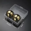Edelstahl Whisky Eiswürfel Set mit Aufbewahrungsbox, wiederverwendbare Metall Kühlsteine. - Goldene Eiskugel Doppel 55mm mit Box