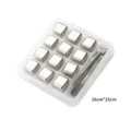 Edelstahl Eiswürfel Set Wiederverwendbare Metall Whiskey Kühlsteine mit Zange und Box - 12er-Pack in Silber mit Silikonzangen