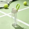 Klare Sport Trinkflasche mit Strohhalm und Tragegriff, ideal für Outdoor Fitness und Training. - Strahlendes Grün 800 ml