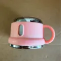 Portable 316 stainless steel insulated water bottle with pink silicone sleeve and handle - Pink Outer Lid