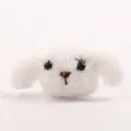 Schattige pluizige witte teddy hond pluche speelgoed broche tas hanger haar accessoire - Puppykop / Zonder Broche / Wit