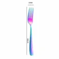 Stainless steel rainbow dinner fork with textured handle, 207mm long, elegant table tableware - Iridescent Fork