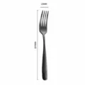 Black stainless steel dinner fork with diamond pattern handle, modern kitchen tableware. - Black Dining Fork