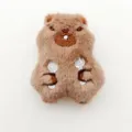 Cute marmot plush toy pendant, soft furry stuffed animal doll brooch, 8x7cm bag ornament key chain - Original (Back Opening) / Eating Hamster