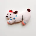 Süßer Cartoon laufender Dackel Plüschtier Anhänger Brosche kreatives Spielzeug Ornament Detail - DIY-Stil (Hinten offen) / Rosa Wackelnder Hund
