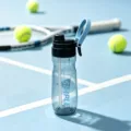 Portable PC water bottle with strap and straw, clear sporty design for outdoor fitness use. - Forest Black 800 ml
