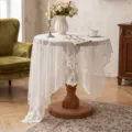Mid-century vintage lace tablecloth hollow out floral dining table cover dust-proof decoration - Octagonal Flower