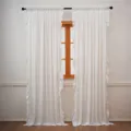 Rideaux Blancs à Volants Style Français en Velours Chenille pour Salon Chambre - 130*160CM / Blanc