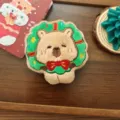 Navidad peluche oso colgante lindo fiesta muñeca bolsa bonito adorno colgante 9x9cm - Capibara Corona de Navidad (Apertura Trasera)