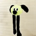 Cute dopamine long leg dog plush pendant cartoon doll bag charm fluffy toy keychain accessories - Pull-Leg Dog Doll / Hanging Chain Style / Green