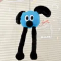 Cartoon plush doll bag pendant, cute dopamine big nose dog plush toy with long legs. - Pull-Leg Dog Doll / Hanging Chain Style / Blue