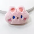 Cute pink plush cartoon doll pendant fluffy bag accessory soft stuffed animal key chain charm! - Back Opening Style / Pink Rabbit