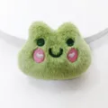 Green frog plush toy brooch detail, cute cartoon stuffed animal accessory for bags and keys. - Back Opening Style / Frog